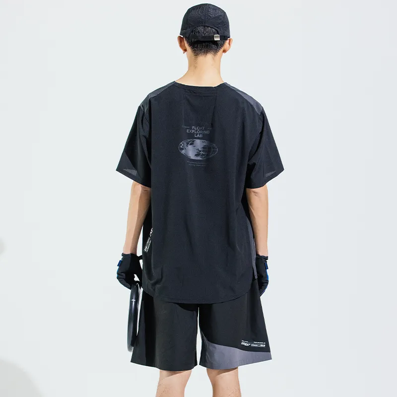 FLOAT Casual Shorts Men Black Gray Color-3