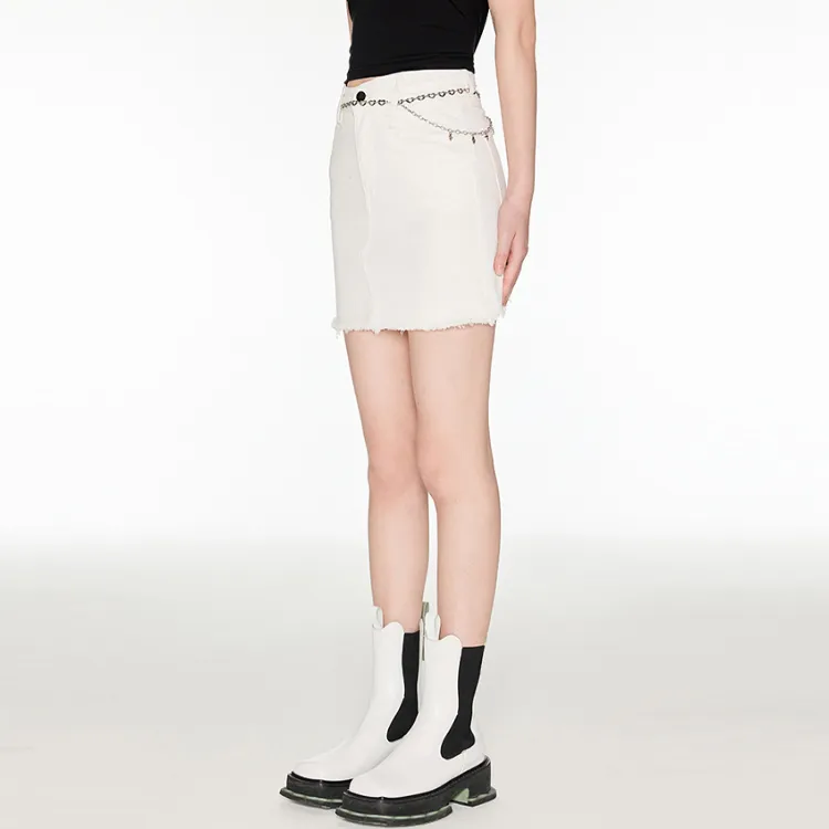 ITIB YOUPPIE! Denim Short Skirts Women's White-3
