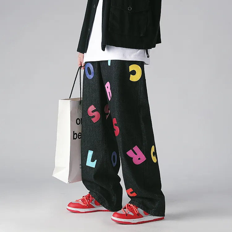 GOLFCROSS Straight Thickened Jeans Unisex-2