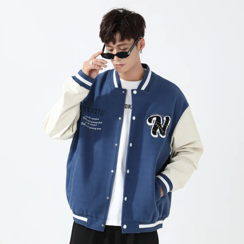 Yvette Thickened Baseball Jacket Spring Fall Unisex-9