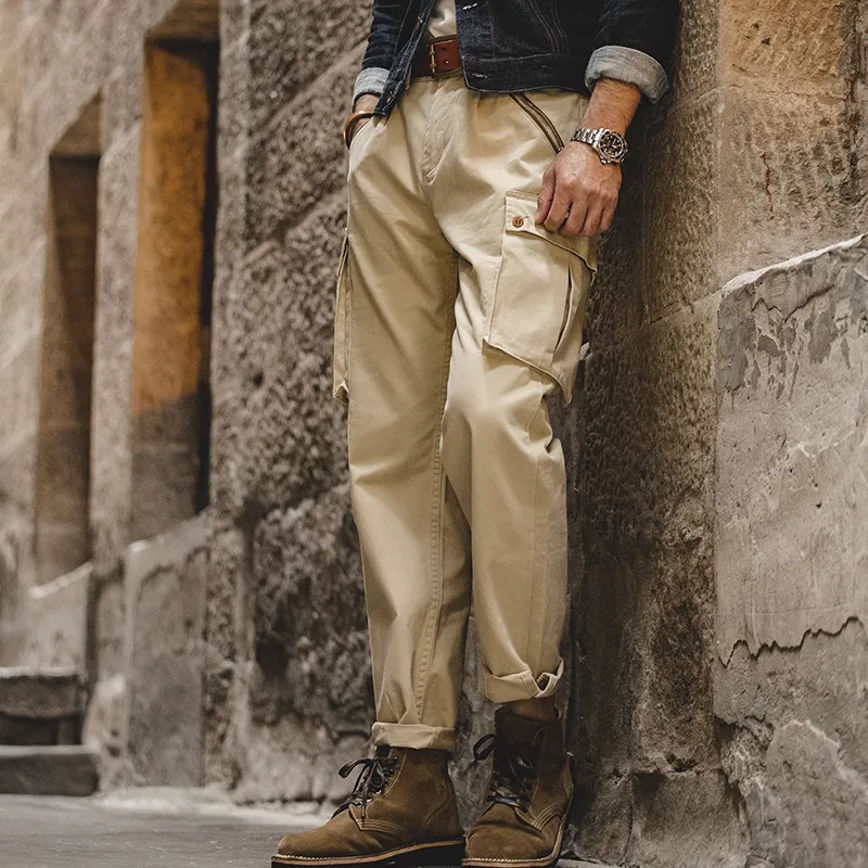 MADEN Casual Pants Men Khaki-2