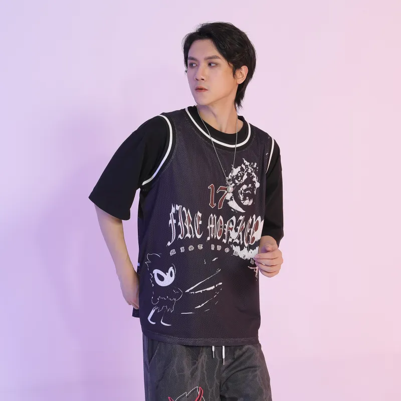 FireMonkey Basketball Jersey Unisex Black-4
