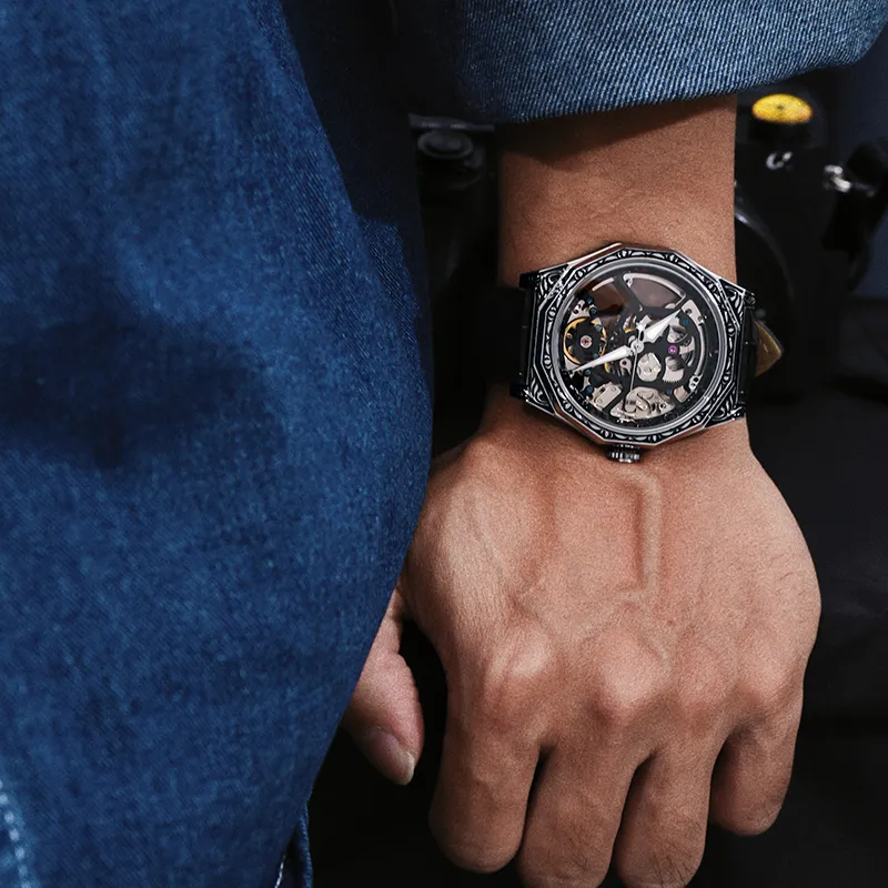 VRQ Future Series Automatic Mechanical Movement Watch Men's Watches Cut Out Dial-2