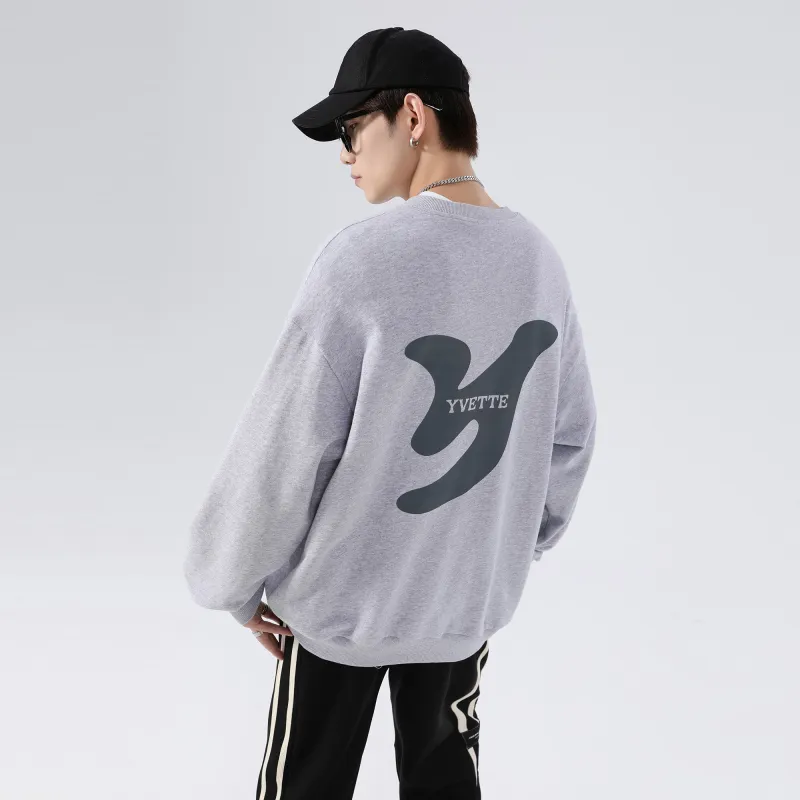 Yvette Crew Neck Loose Fit Regular Sweatshirt Unisex Heather Gray-6