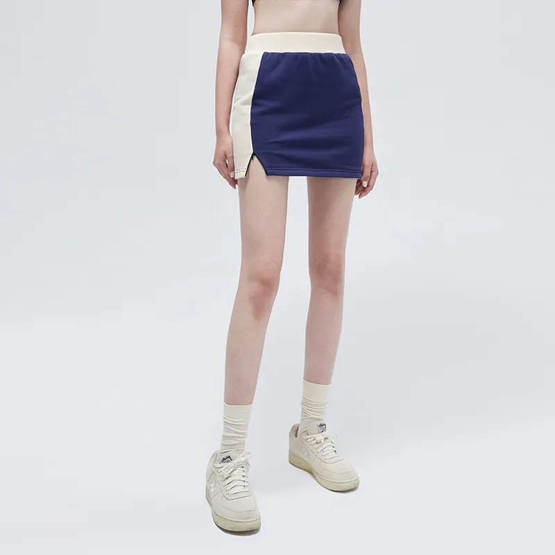 AZEPAM Cropped Skirt Blue White-4