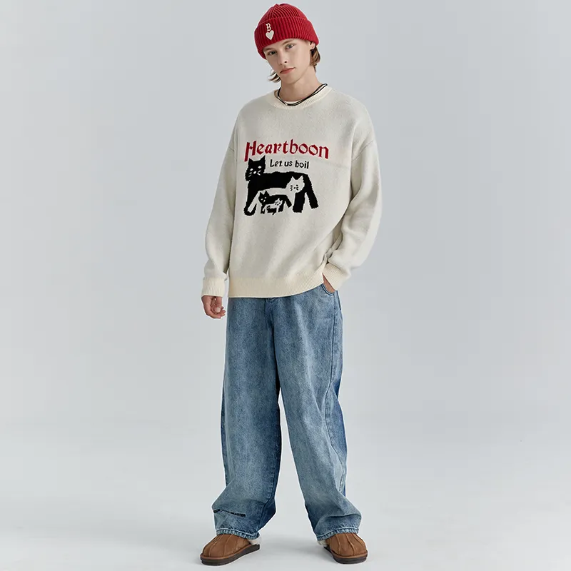 Heartboon Sweaters Unisex Ecru-3