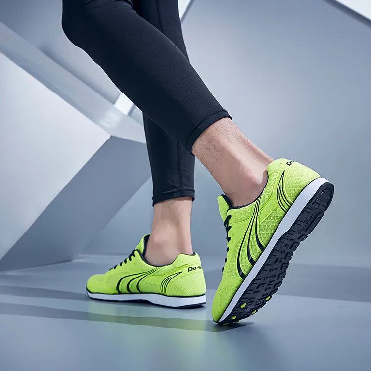 DO WIN Cushioned Slip Resistant Breathable Low Top Running Shoes Unisex Neon Green-5
