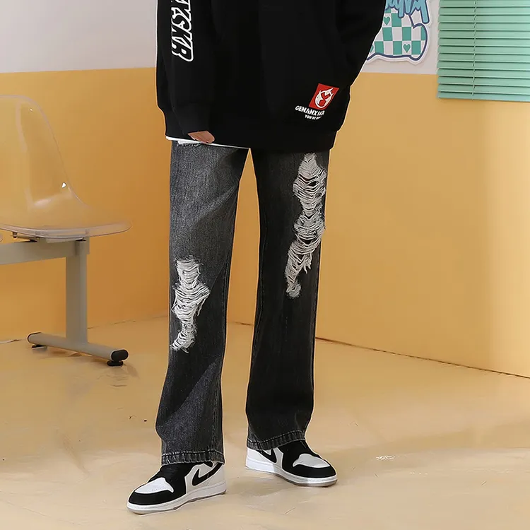 GENANX Jeans Men Black Gray Color-3