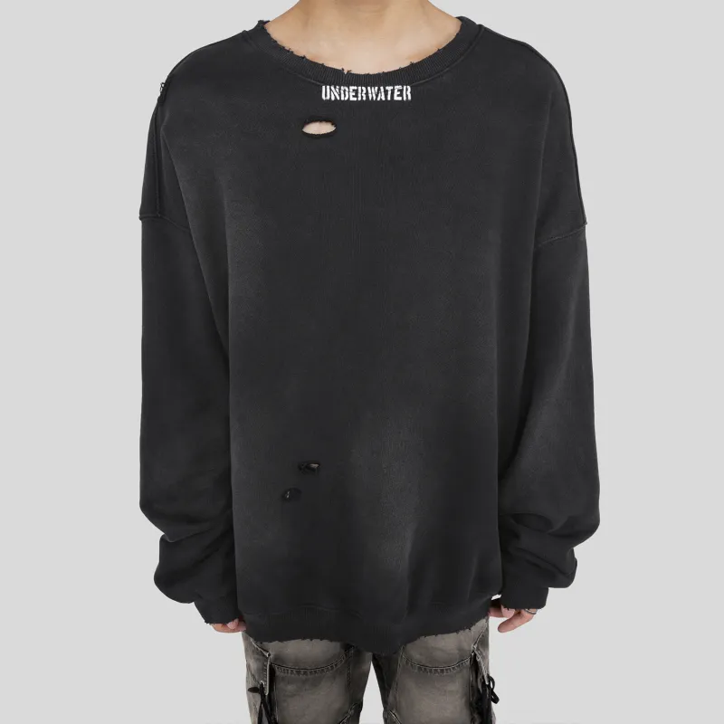 UNDERWATER Sweatshirts Unisex Patchy Black-4
