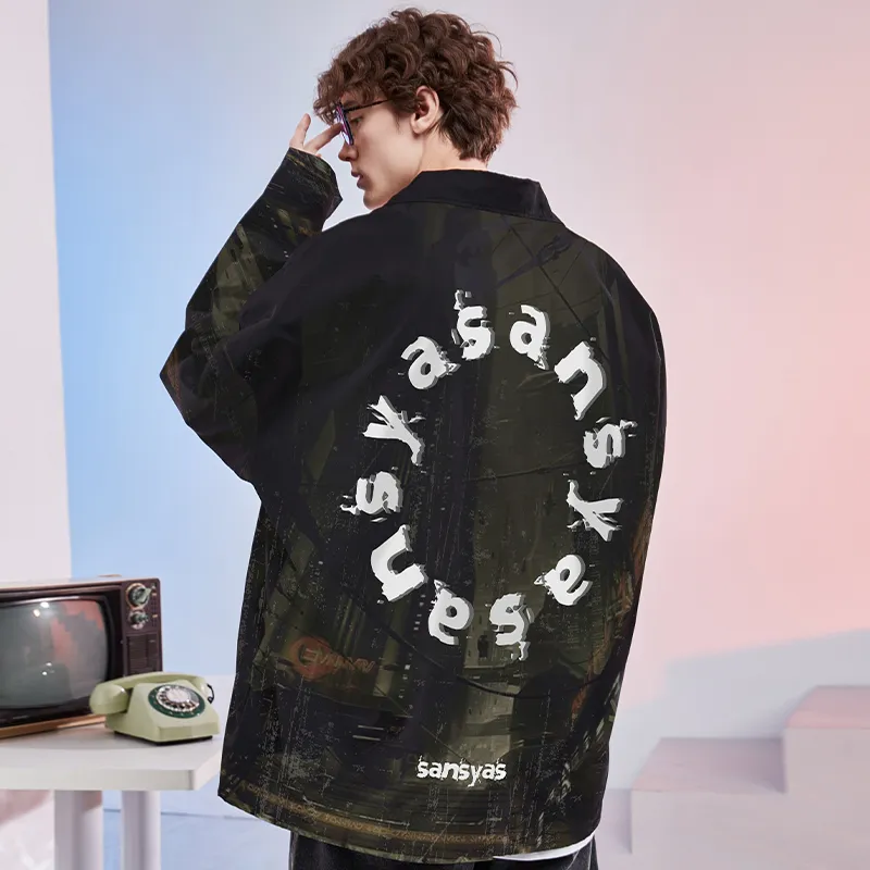 SANSYAS FW22 Loose Fit Jacket Unisex Black-6