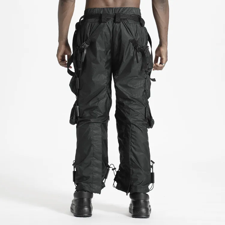 NORVINCY Western Outdoor Trendy Black Warrior Cargo Pants Unisex-3