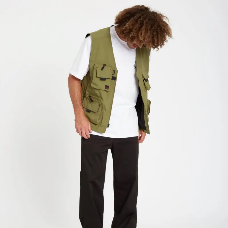 VOLCOM Vests Unisex Olive Green-4