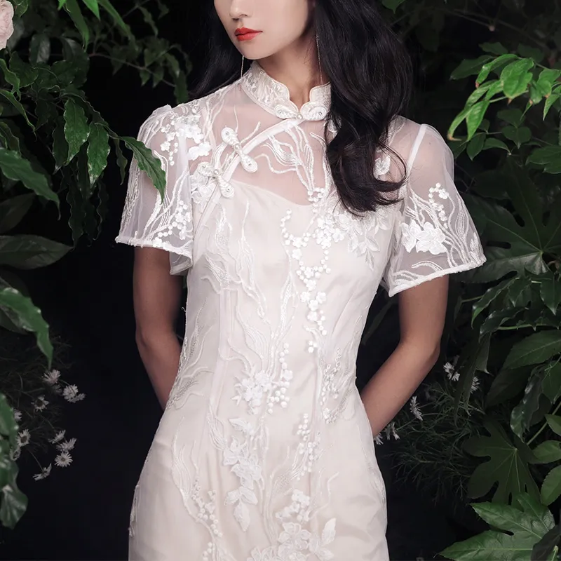 JINYE ORIENTAL Cheongsam Women's White-2