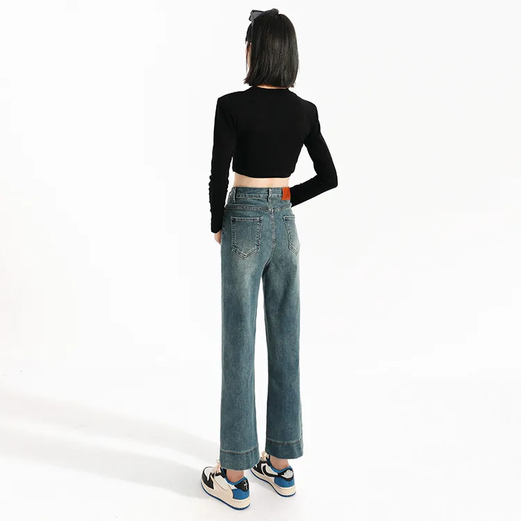 MINCOCROSEPEPPAR Jeans Women's Dark Blue Ankle-Length Pants-2