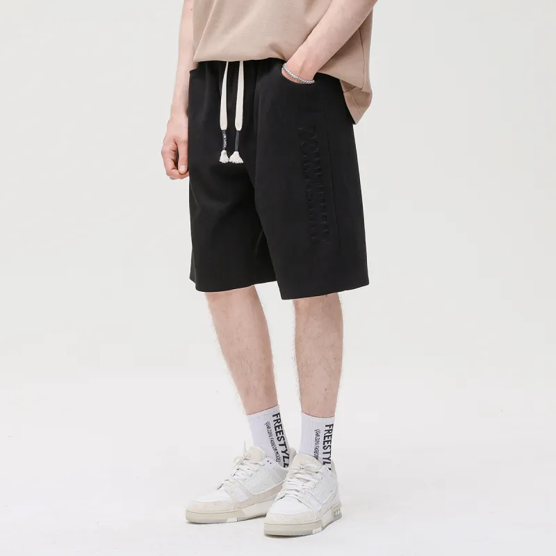 POINTLIMIT Suede 3D Pring Logo Unisex Casual Shorts-4
