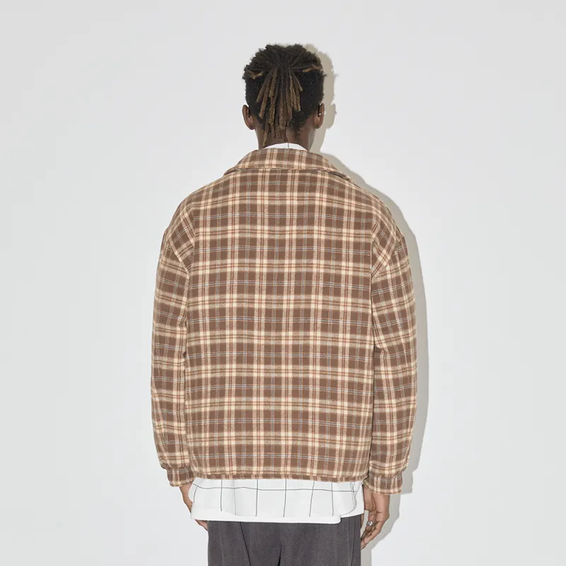 EMPTY REFERENCE Loose Fit Thickened Jacket Unisex Coffee-3