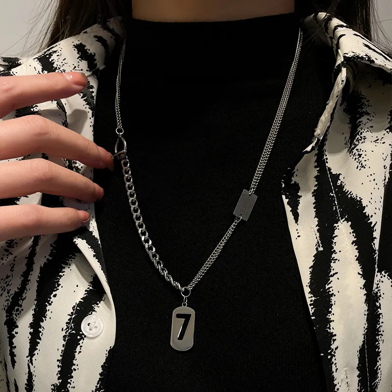 MAGICPOLE Titanium Steel Necklaces Unisex Silver-1