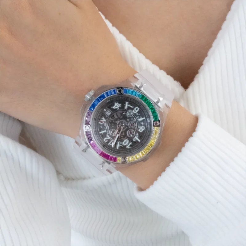 HANBORO Automatic Mechanical Movement Watch Unisex Mother-of-Pearl Color Watch Dial HBR982-CB-6