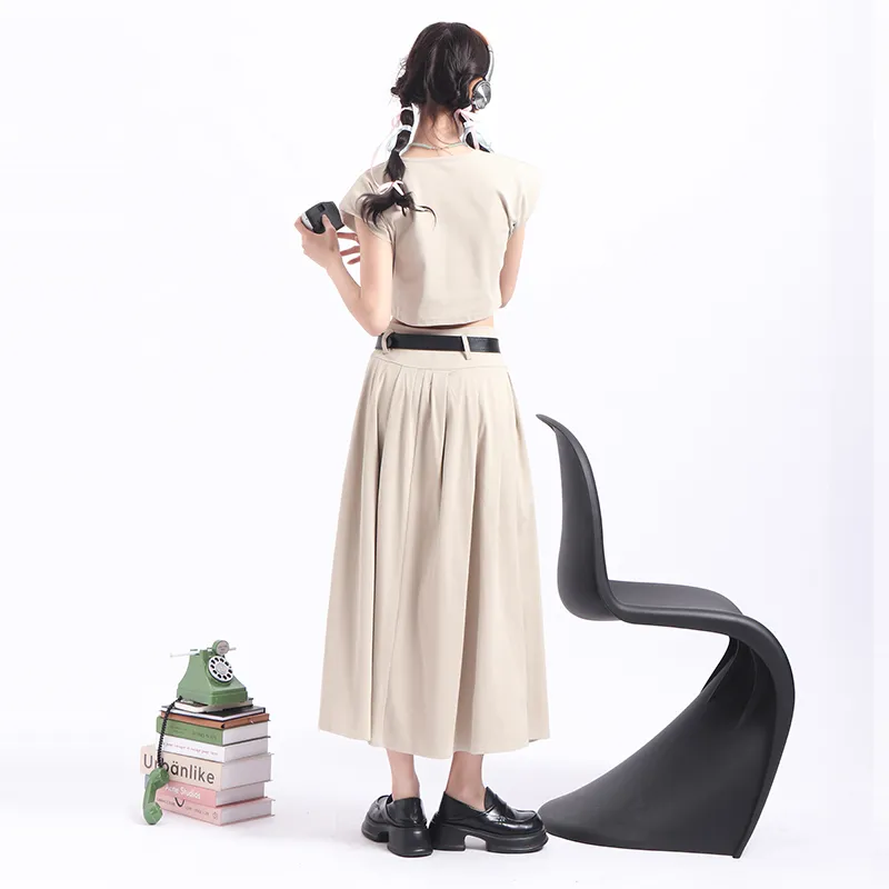 WOWI KCKS Skirt Set Women's Light Khaki-2