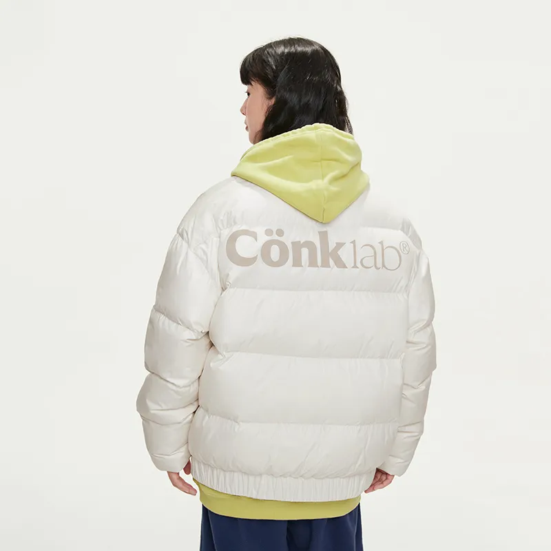 CONKLAB FW22 Letter Solid Color Stand Collar Loose Fit Thickened Down Jacket Unisex-3