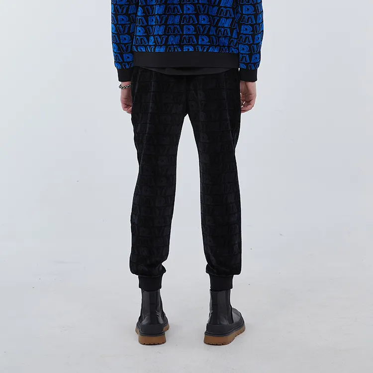 DAVID NAMAN FW22 Jogger Thickened Casual Pants Men's Black-6