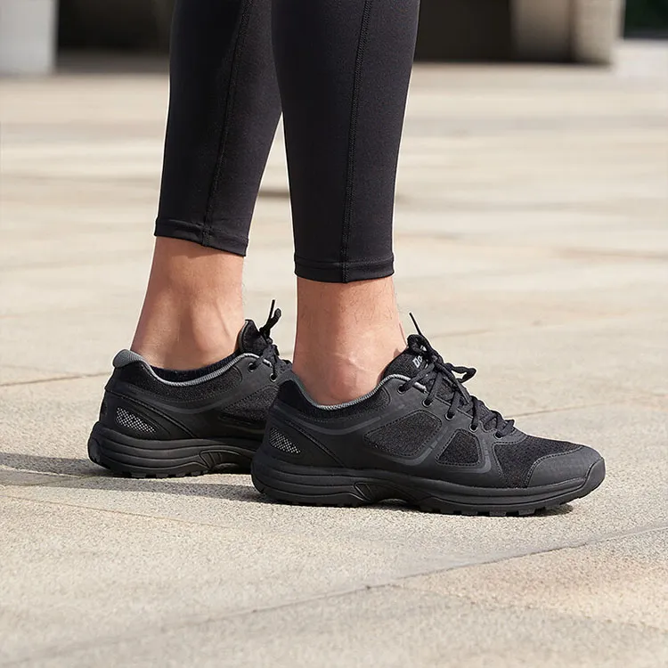 DO WIN Cushioned Slip Resistant Abrasion Resistant Low Top Running Shoes Unisex Black-6