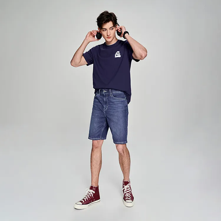 Lee Denim Shorts Men Medium Light Blue-2