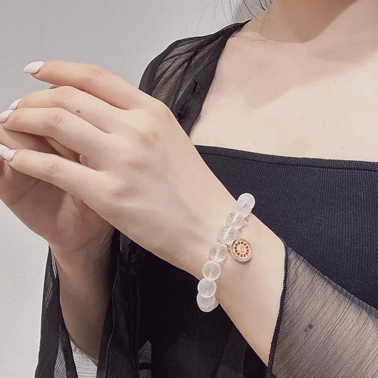 MOUNTAINS AND MANS White Crystal Bracelets Unisex-4