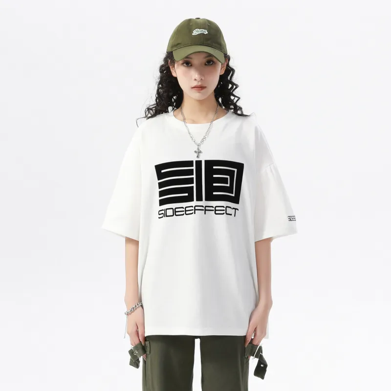 SIDEEFFECT Short Sleeved T Shirts Summer Unisex Black-12