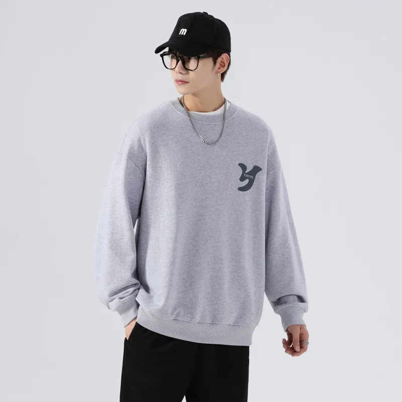 Yvette Crew Neck Loose Fit Regular Sweatshirt Unisex Heather Gray-4