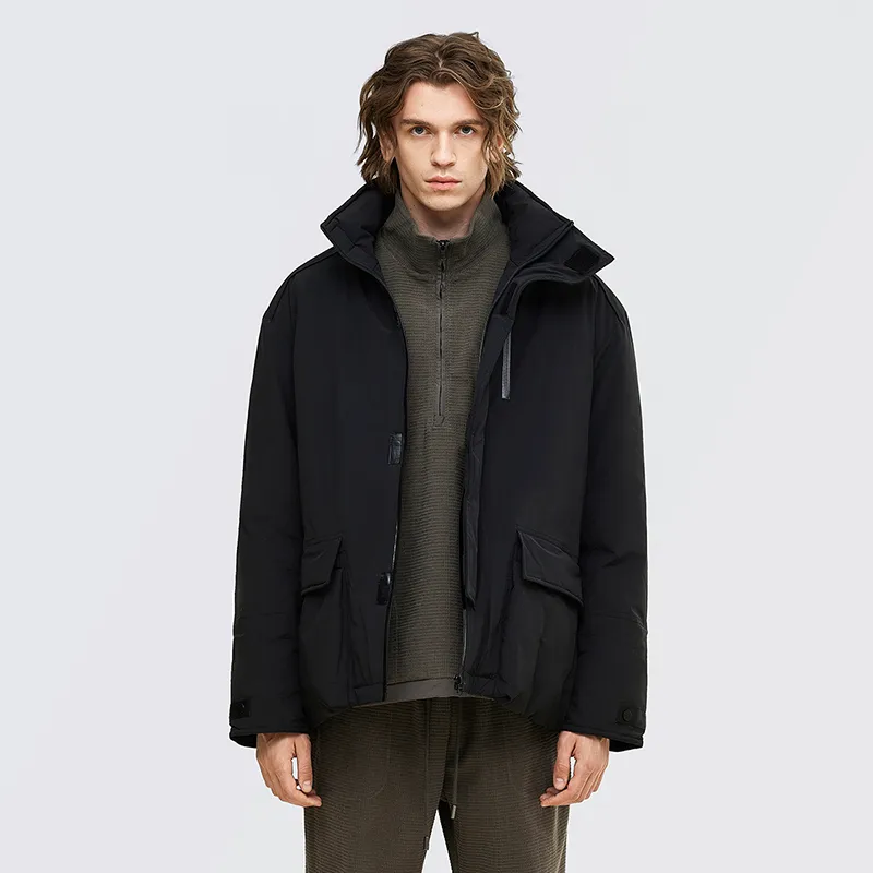 BAGGL Letter Stand Collar Loose Fit Thickened Puffer Jacket Unisex-2