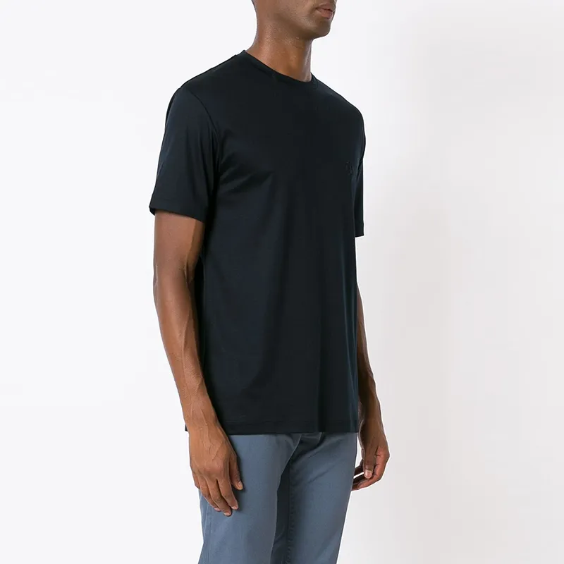 GIORGIO ARMANI Cotton interlock T shirt With Embroidered Logo-4