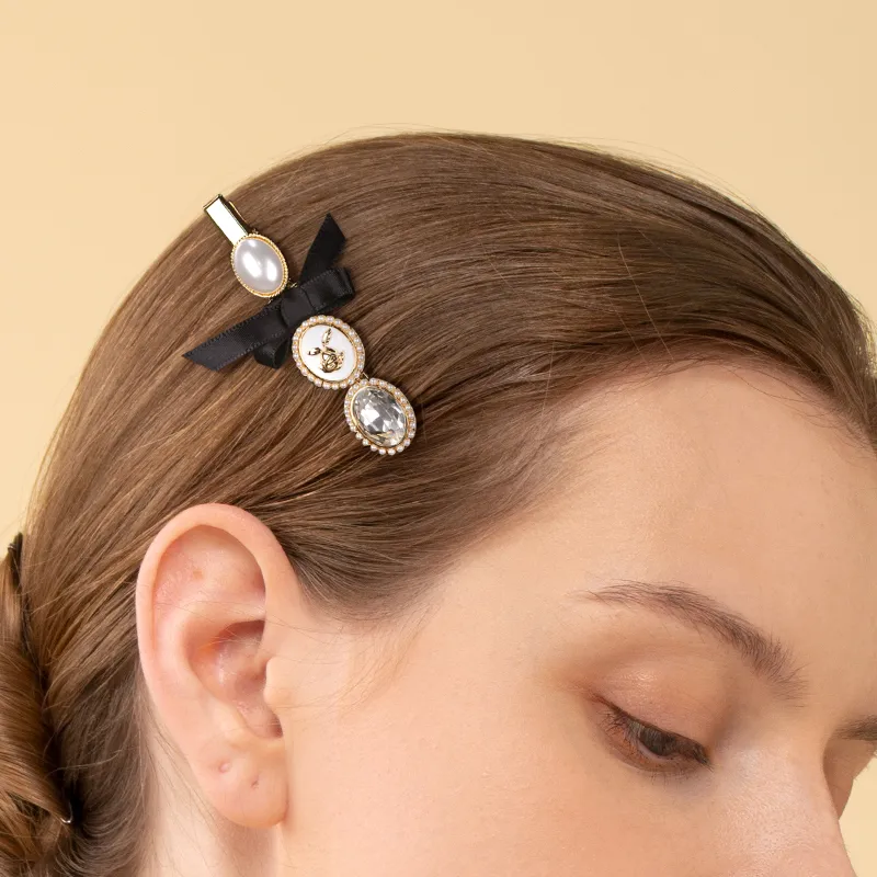 Cercoo Hair Clips Women's ThB1731 White Gold Black-1