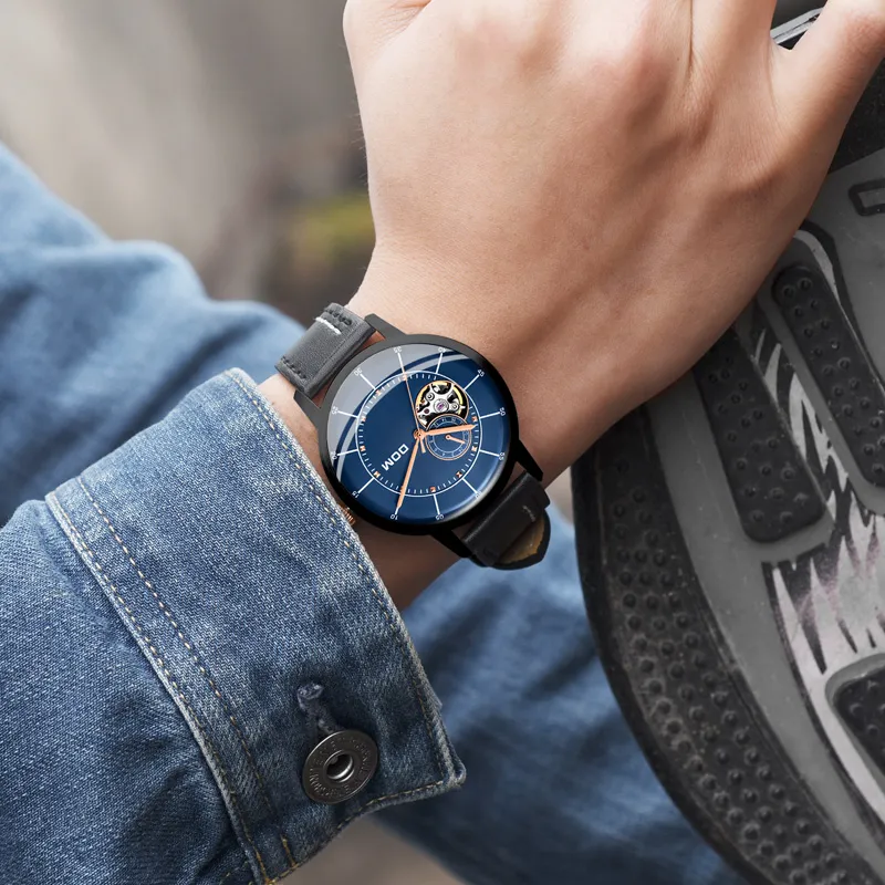 DOM Hollow Series Automatic Mechanical Movement Watch Men's Watches Black Dial 6923411121130-6