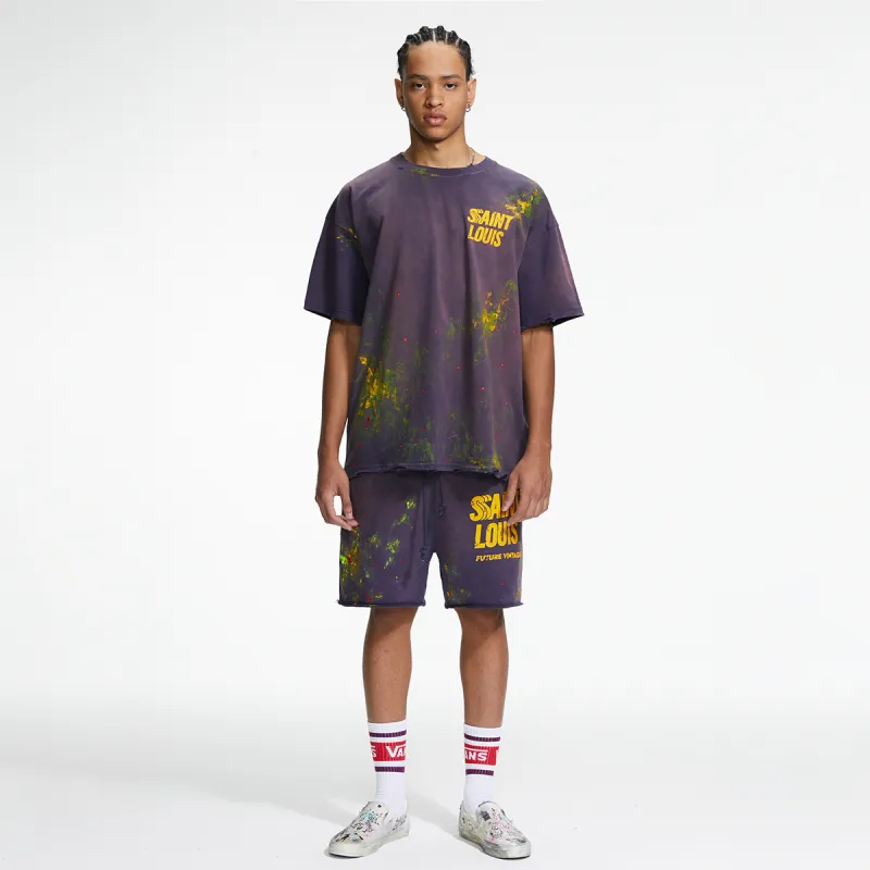 SSSAINT LOUIS Casual Shorts Unisex Purple-5