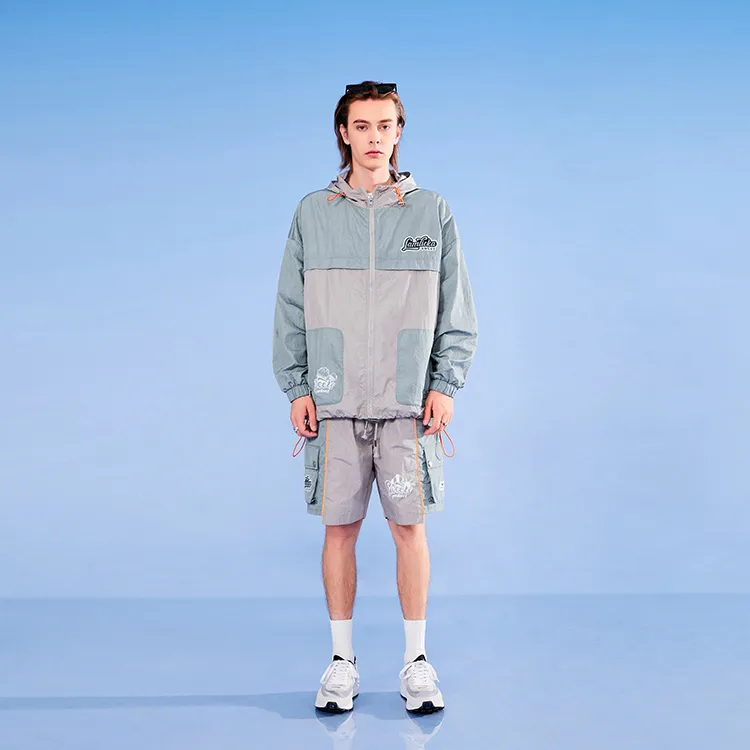LAMLICKA Loose Fit Jacket Unisex Gray-4