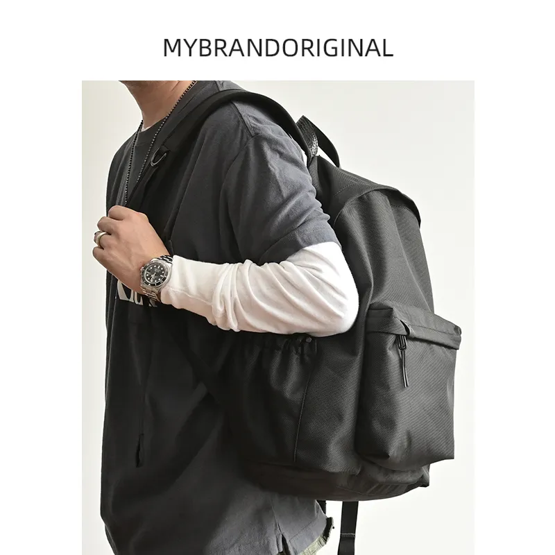 MYBRANDORIGINAL Ballistic Nylon Backpack Student Backpack Unisex Black-6