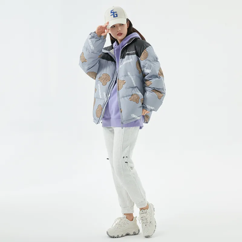 SPRAYGROUND Animal Pattern Stand Collar Loose Fit Thickened Down Jacket Unisex-17