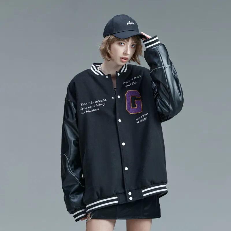 Guuka Baseball Jacket Women's Black-4