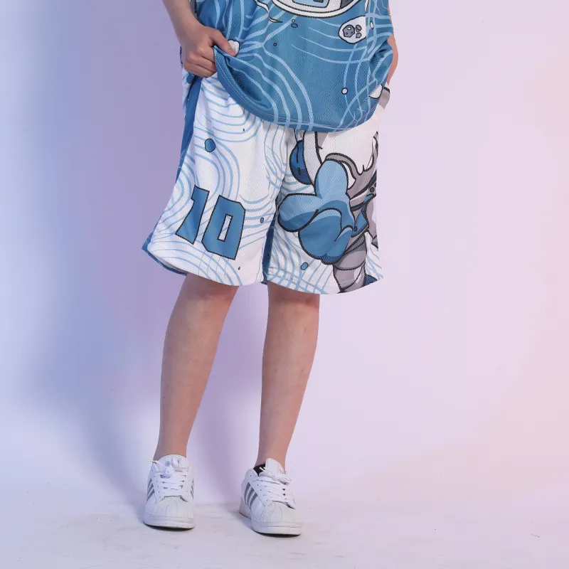 FireMonkey Basketball Shorts Unisex White-2