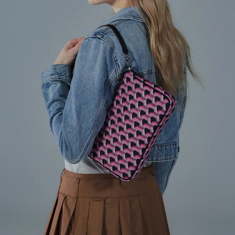ROSA.K PVC Baguette Bag Pochette Shoulder Bag One Shoulder Small Bag Medium Size Women's Multiple Colors-5