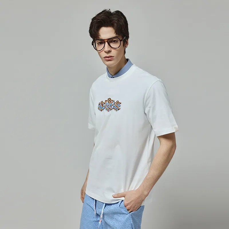 RARE Short Sleeved T Shirts Men's White-5