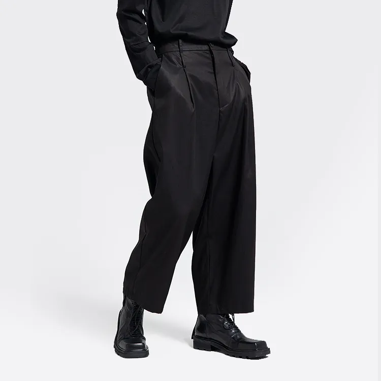 HUANXIANGZHE Casual Pants Unisex Black-2
