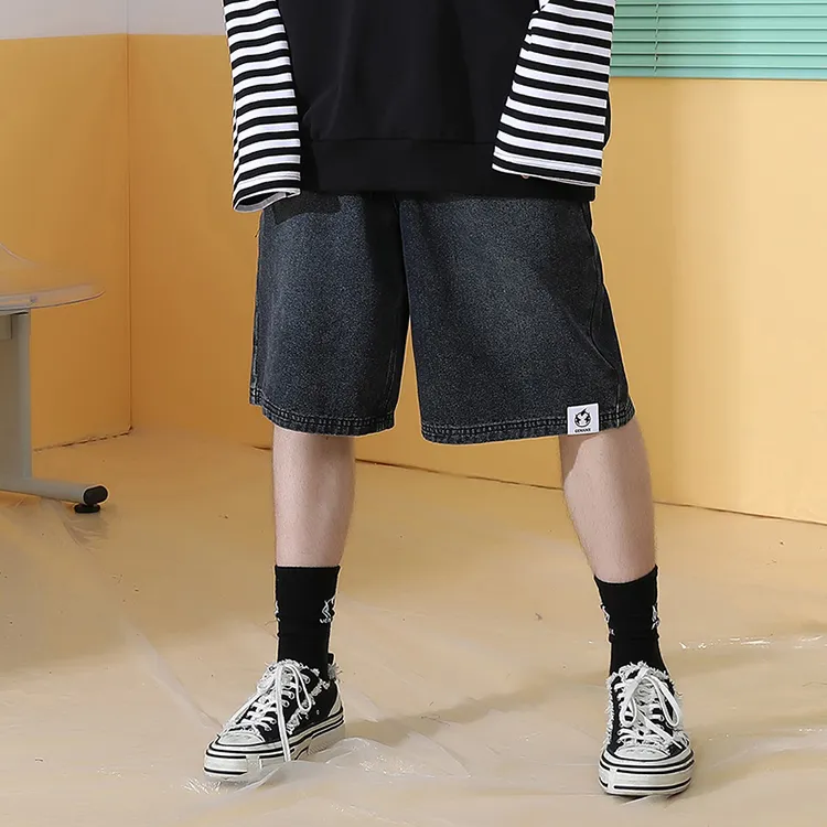 GENANX Casual Shorts Unisex Black Gray Color-3