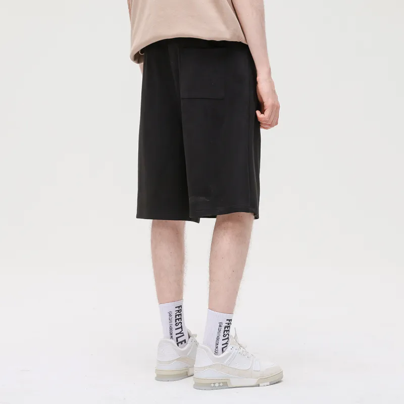 POINTLIMIT Suede 3D Pring Logo Unisex Casual Shorts-2