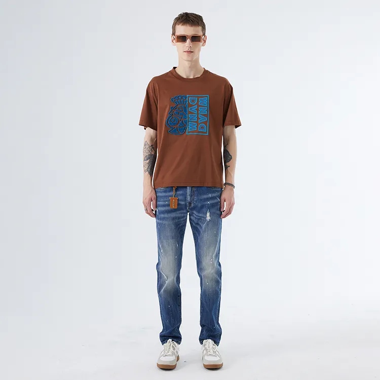 DAVID NAMAN T Shirts Men Brown-3