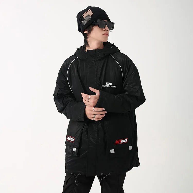 Zoo York Letter Stand Collar Loose Fit Thickened Mid-Length Puffer Jacket Unisex-7