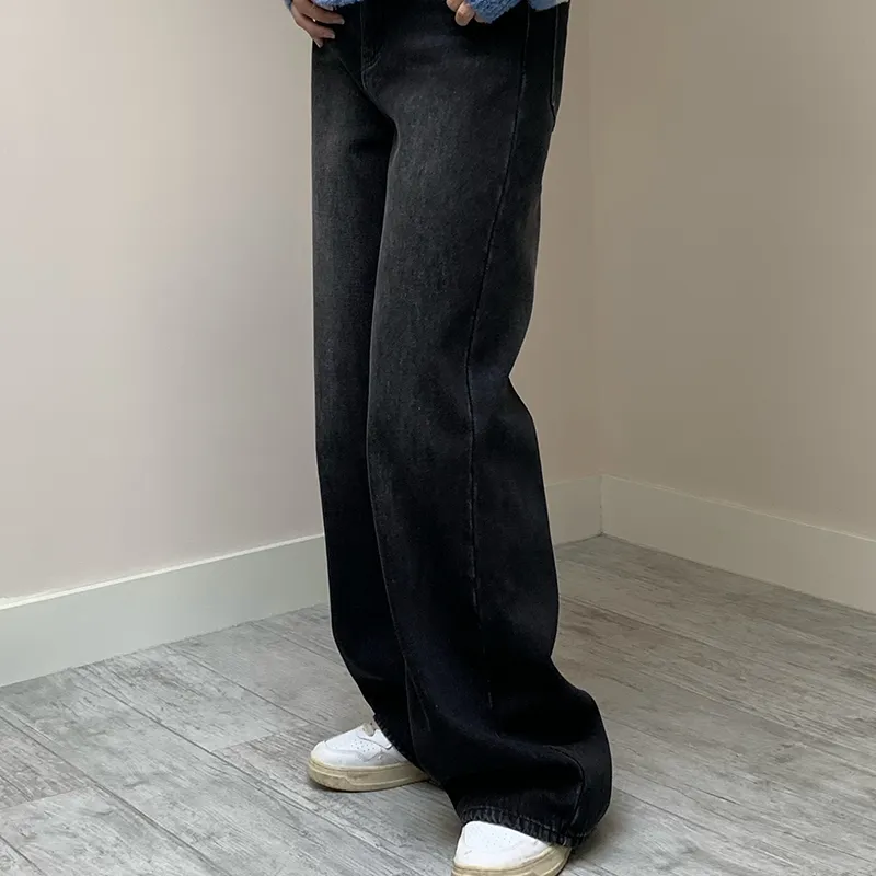 BETWEENAND Straight Thickened Jeans Women's-5