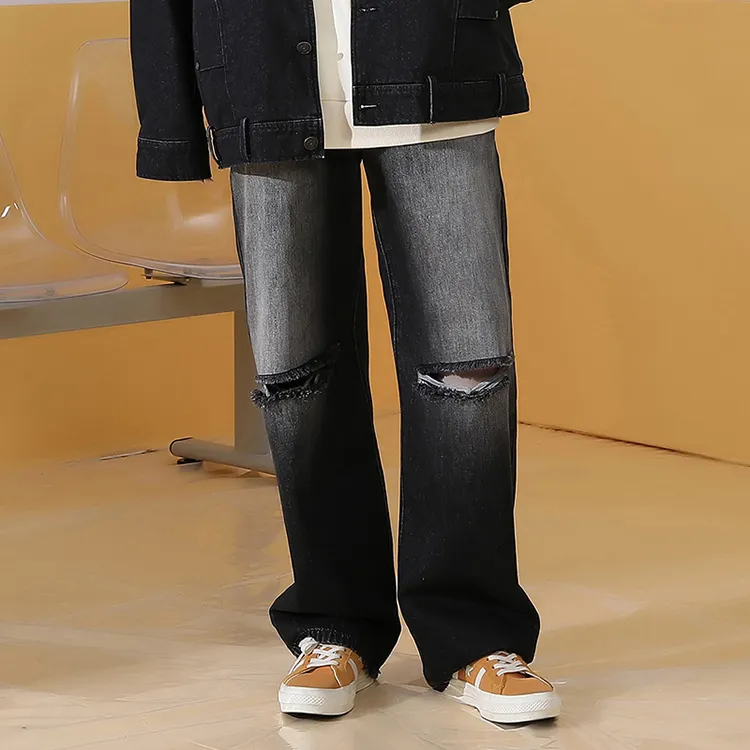 GENANX Jeans Unisex Black Gray Color-2
