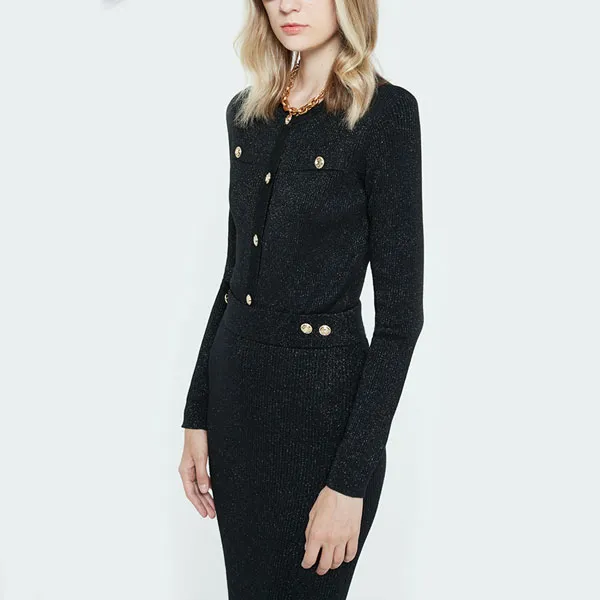 DKNY FW22 Slim Fit Knitwear Women's Black-3